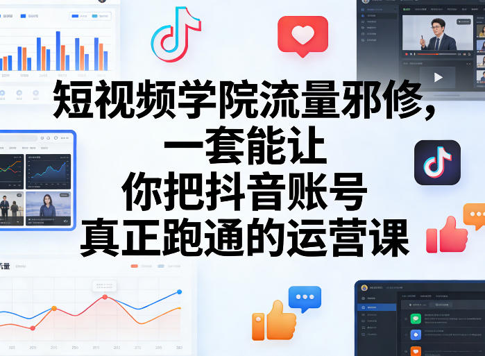 短视频学院流量邪修，一套能让你把抖音账号真正跑通的运营课-百盟网