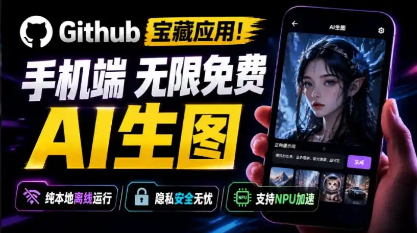 Github宝藏应用!手机端无限免费AI生图,纯本地离线运行,支持NPU加速斩获3.1k stars,local-dream