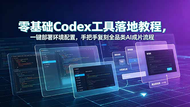 零基础Codex工具落地教程，一键部署环境配置，手把手复刻全品类AI成片流程-百盟网