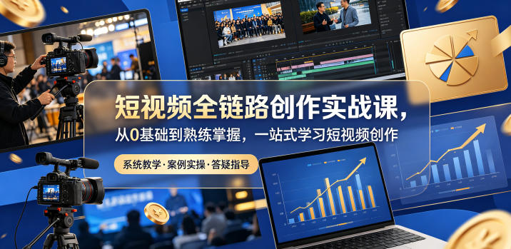 短视频全链路创作实战课，从0基础到熟练掌握，一站式学习短视频创作-百盟网