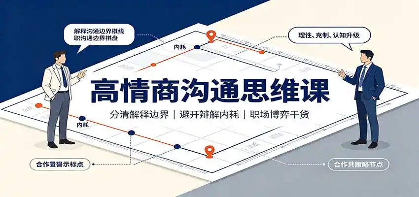 高情商沟通思维课:分清解释边界,避开辩解内耗,职场博弈干货-百盟网