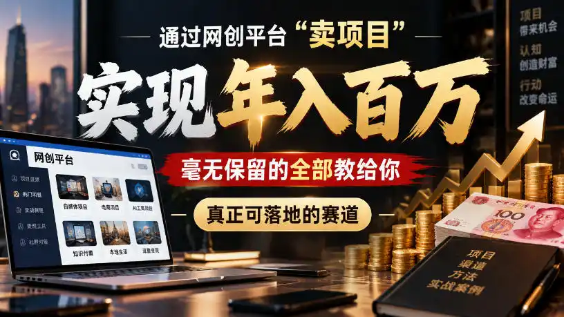 通过网创平台“卖项目”实现年入100w,毫无保留的全部教给你,真正可落地的赛道【揭秘】 通过网创平台“卖项目”实现年入100w,毫无保留的全部教给你,真正可落地的赛道【揭秘】