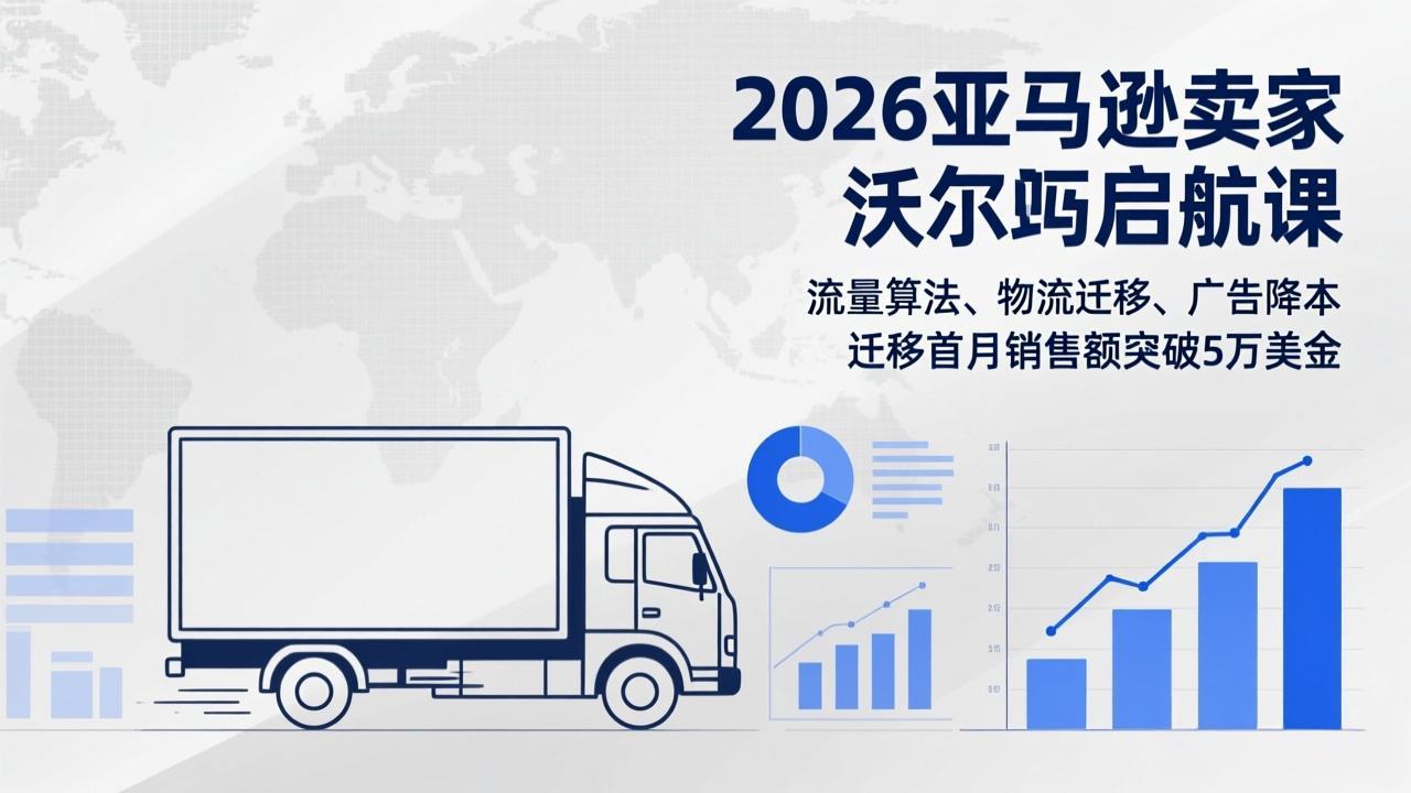 2026亚马逊卖家沃尔玛启航课，流量算法、物流迁移、广告降本，迁移首月销售额突破5万美金-百盟网