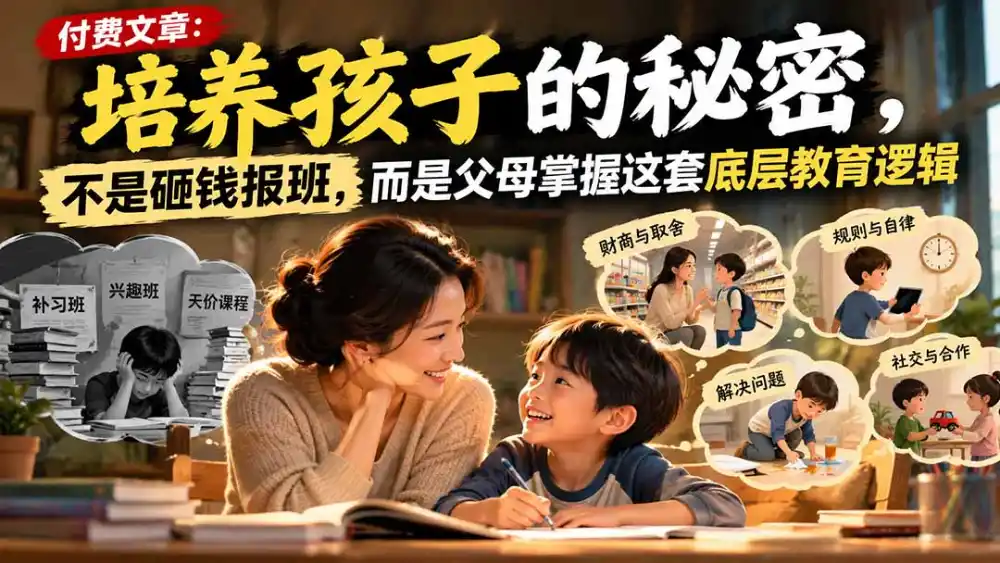 付费文章：培养孩子的秘密，不是砸钱报班，而是父母掌握这套底层教育逻辑-百盟网