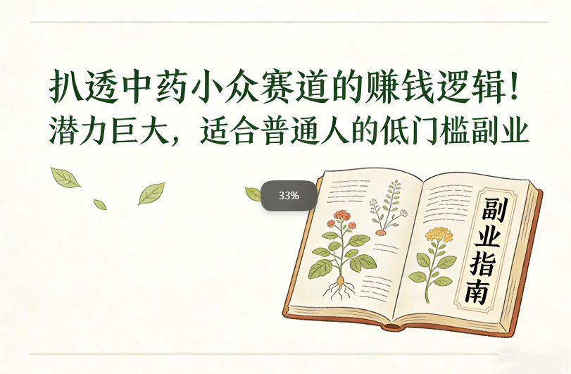 扒透中药小众赛道的賺米逻辑，潜力巨大，适合普通人的低门槛副业-百创网