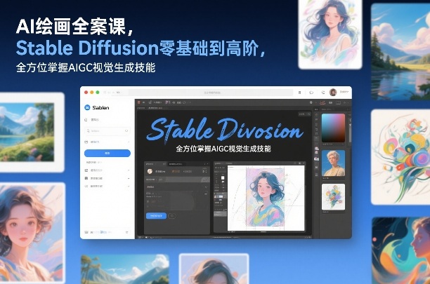 AI绘画全案课，Stable Diffusion零基础到高阶，全方位掌握AIGC视觉生成技能-百创网