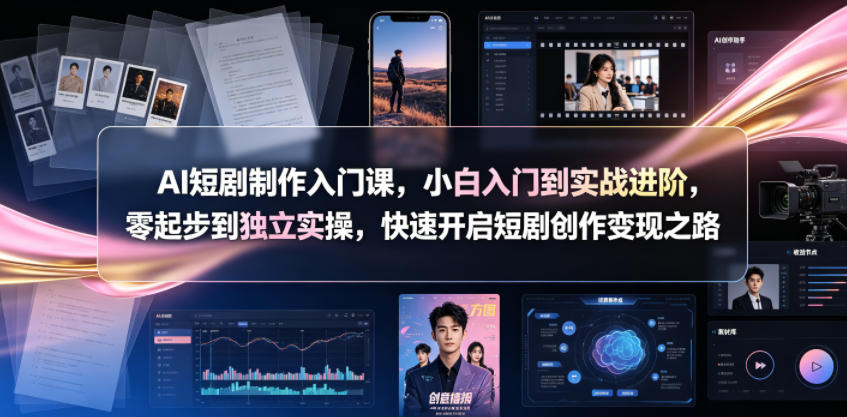 AI短剧制作入门课，小白入门到实战进阶，零起步到独立实操，快速开启短剧创作变现之路-百盟网