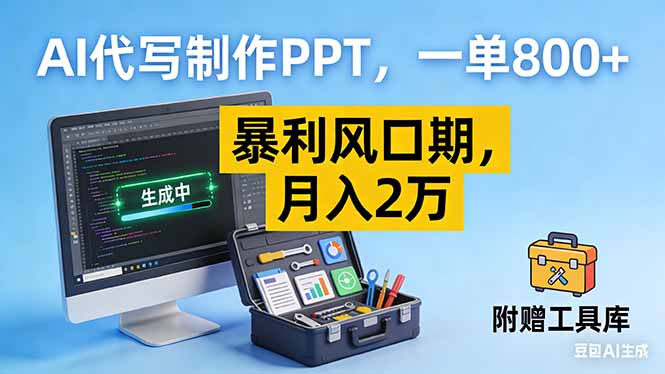 AI代写制作PPT，一单800+， 暴利风口期，月入2万【附工具】-百创网