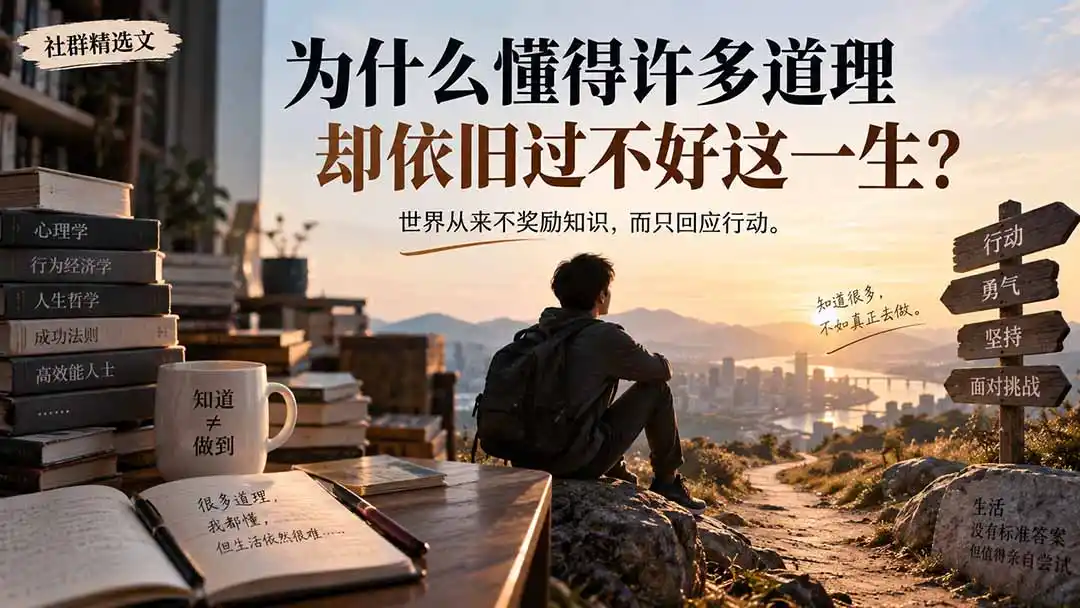 社群精选文：为什么懂得许多道理却依旧过不好这一生？-百盟网