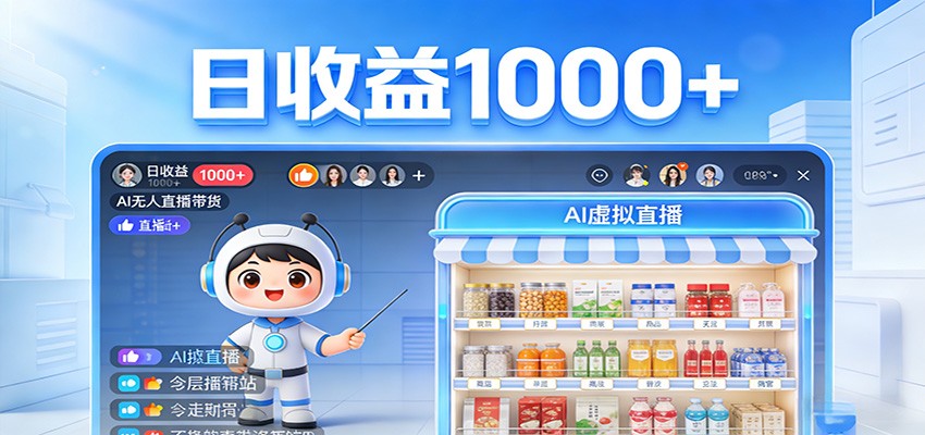 不用露脸不用说话,24小时自动卖货赚钱,全天自动直播,收益看得见-百盟网