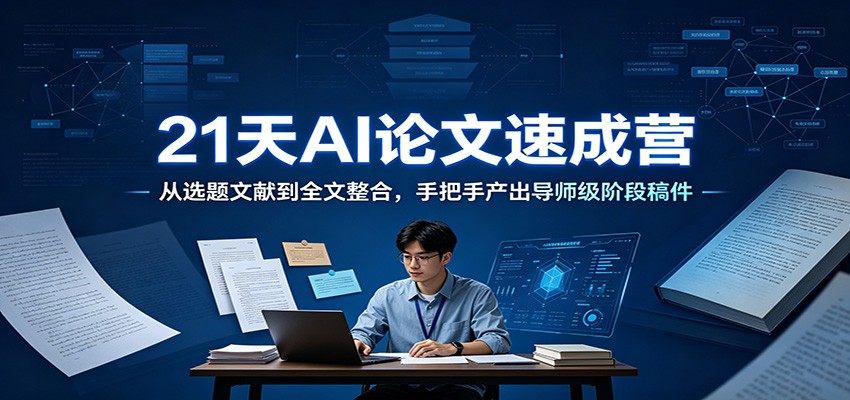 21天AI论文速成营:从选题文献到全文整合,手把手产出导师级阶段稿件-百盟网