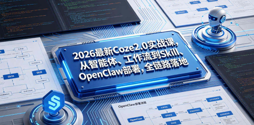 2026最新Coze2.0实战课，从智能体、工作流到Skill、OpenClaw部署，全链路落地-百盟网
