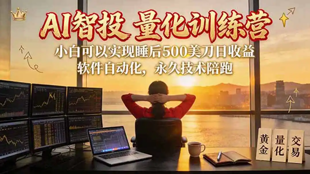 AI智投EA量化训练营【第三期】，多策略智投+防爆技术+趋势分析 ，轻松上手，矩阵放大，长期稳定。