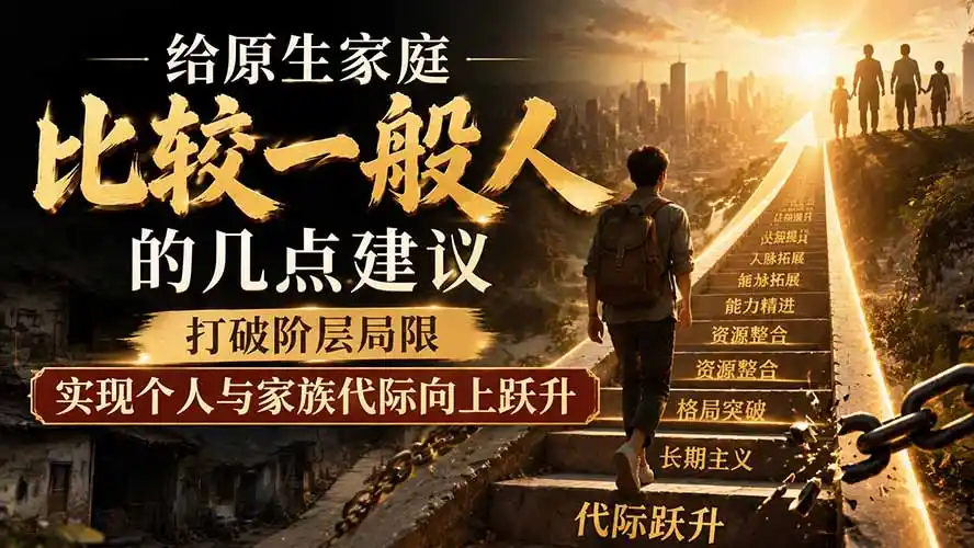 付费文章：给原生家庭比较一般人的几点建议，打破阶层局限，实现个人与家族代际向上跃升-百盟网