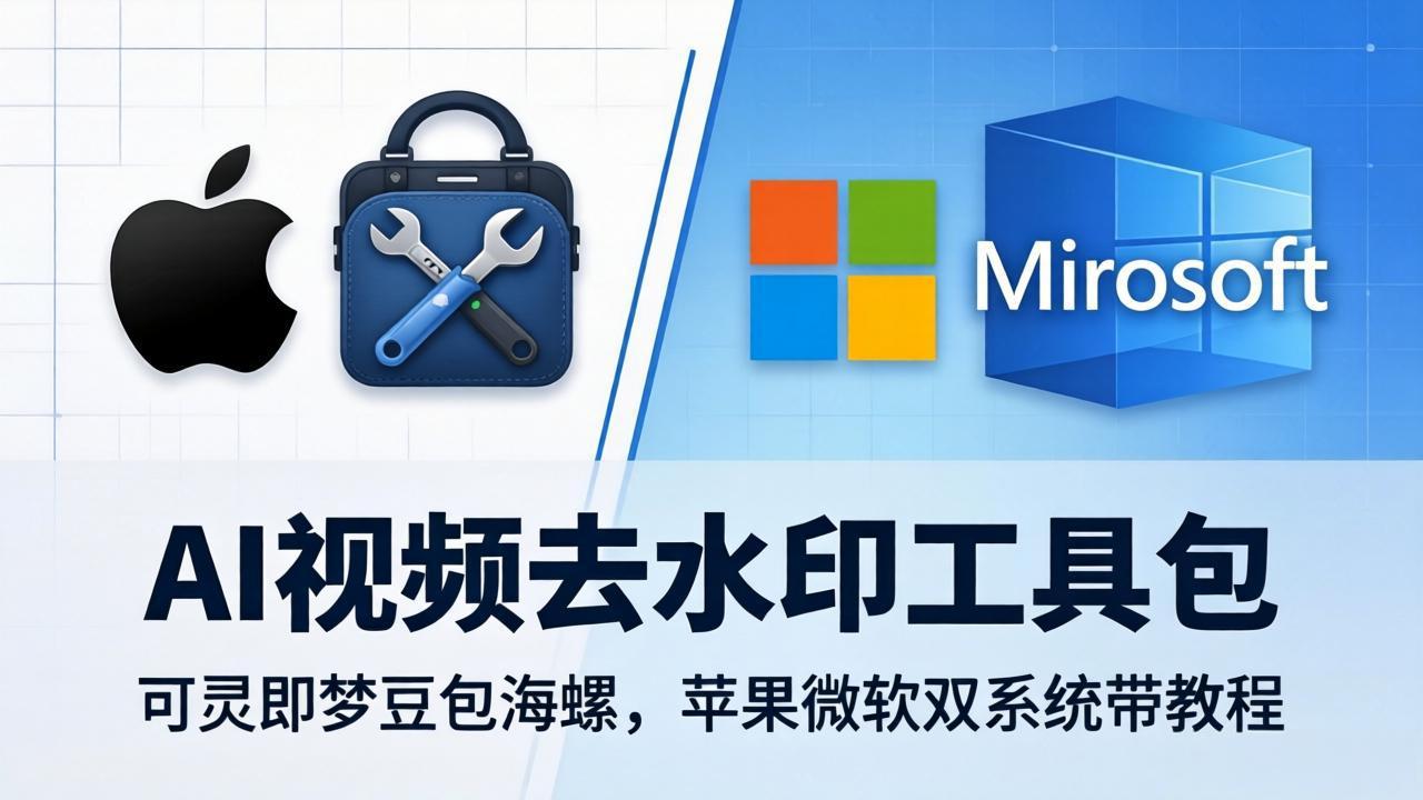 AI视频去水印工具包：可灵即梦豆包海螺，苹果微软双系统带教程-百盟网
