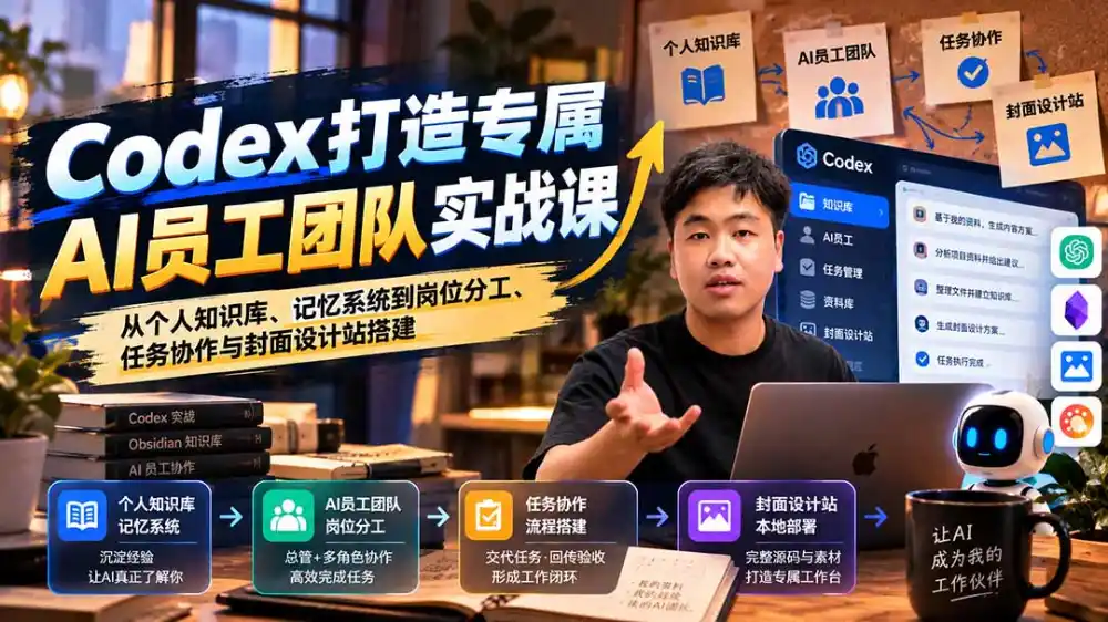 【无水印】Codex打造专属AI员工团队实战课:从个人知识库、记忆系统到岗位分工、任务协作与封面设计站搭建 【无水印】Codex打造专属AI员工团队实战课:从个人知识库、记忆系统到岗位分工、任务协作与封面设计站搭建