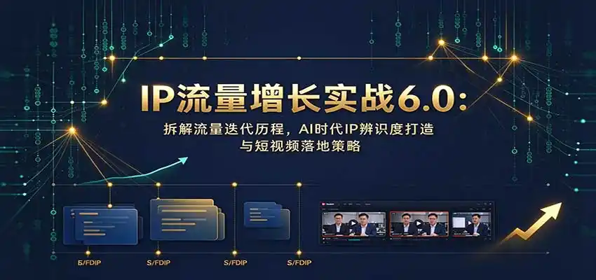 IP流量增长实战6.0:拆解流量迭代历程,AI时代IP辨识度打造与短视频落地策略 IP流量增长实战6.0:拆解流量迭代历程,AI时代IP辨识度打造与短视频落地策略