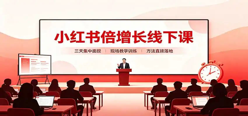小红书倍增长线下课：三天集中面授，拆解选品、素材制作与起号全链路-百盟网