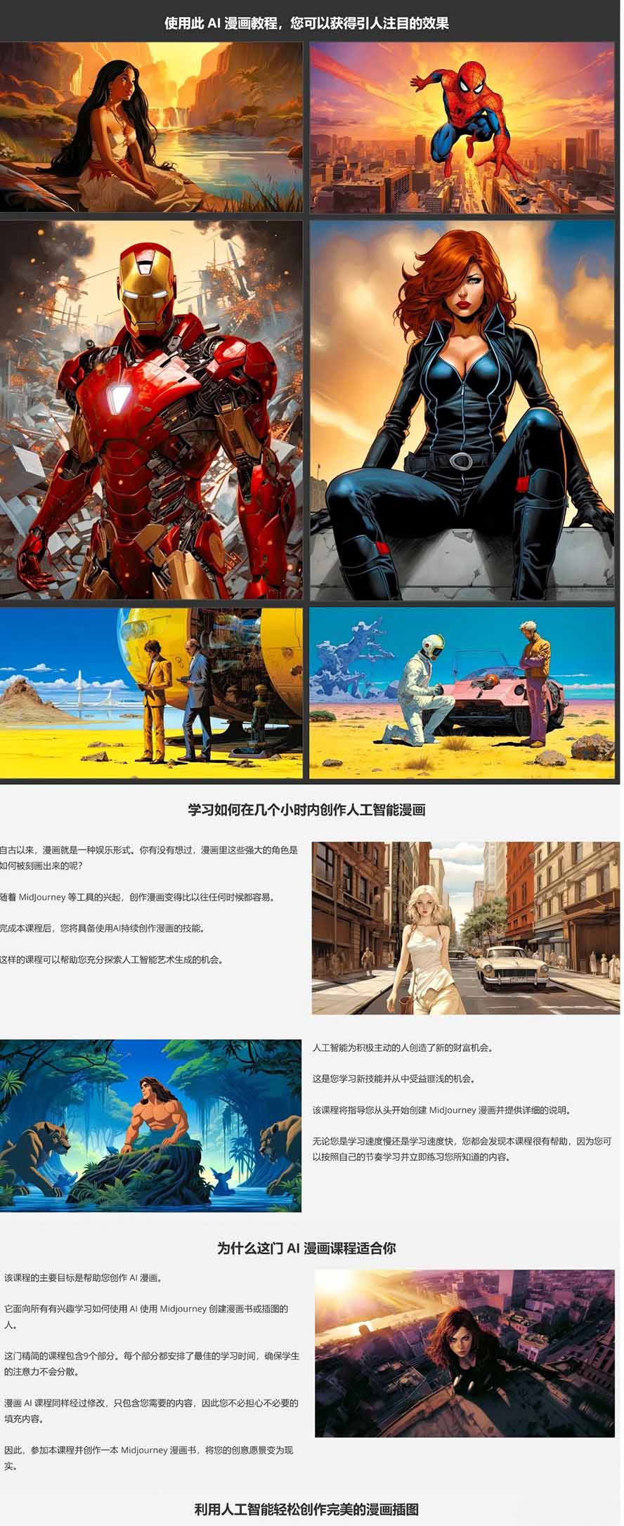 Midjourney AI漫画创作课，脚本构思、人物设计、排版合成，零基础创作完整漫画或系列插画-百盟网