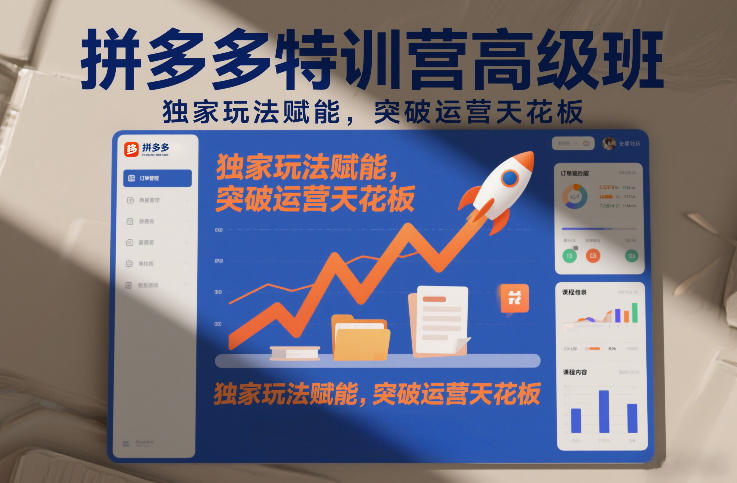 拼多多特训营高阶班，独家玩法赋能，突破运营天花板(更新26年2月)-百盟网