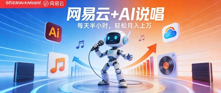 网易云+AI说唱，每天半小时，AI内容创作+流量变现，轻松月入1W-百盟网