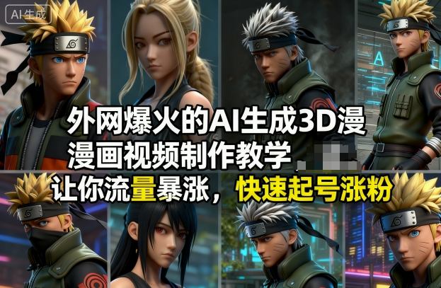 外网爆火的AI生成3D漫画视频制作教学，让你流量暴涨，快速起号涨粉！-百创网