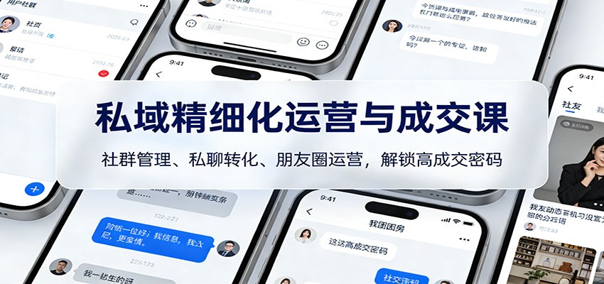 私域精细化运营与成交课：社群管理、私聊转化、朋友圈运营，解锁高成交密码-百创网