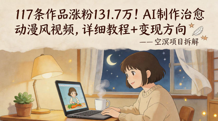 117条作品涨粉131.7W！AI制作治愈动漫风视频，详细教程+变现方向-百盟网