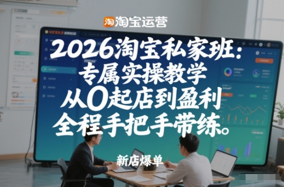 2026淘宝私家班：专属实操教学，从0起店到盈利，全程手把手带练-百创网