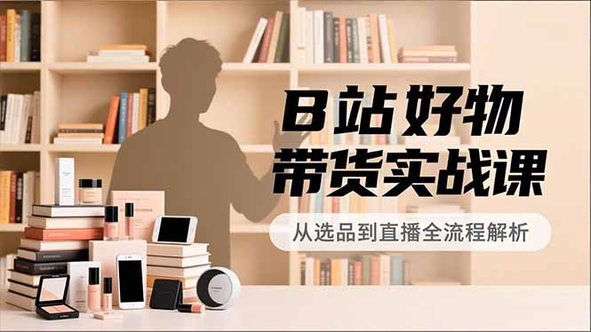 B站好物带货实战课，账号定位、选品拍摄、运营变现，全流程教学，实现UP主月入过万-百创网