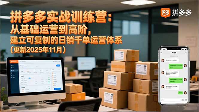 拼多多实战训练营：从基础运营到高阶，建立可复制的日销千单运营体系(更新11月-百创网