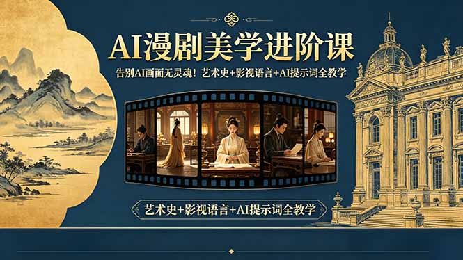 告别AI画面无灵魂！AI漫剧美学进阶课-更新，艺术史+影视语言+AI提示词全教学-百盟网