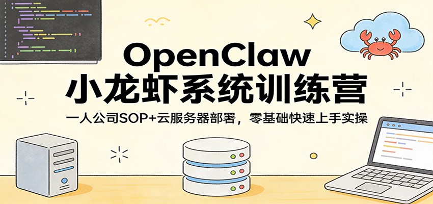 OpenClaw小龙虾系统训练营：一人公司SOP，云服务器部署，零基础快速上手实操-百盟网