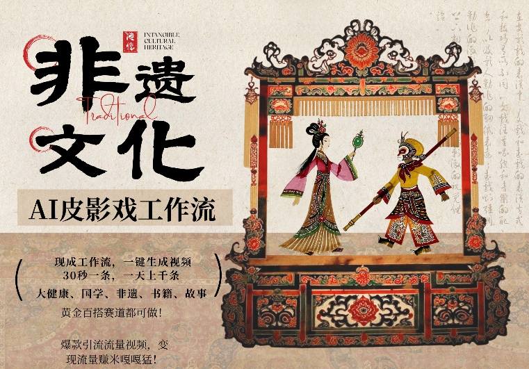 AI一键生成民俗文化非遗皮影戏视频，一刀不剪无需剪辑，30S一条，一天上百条，流量财富嘎嘎猛-百盟网