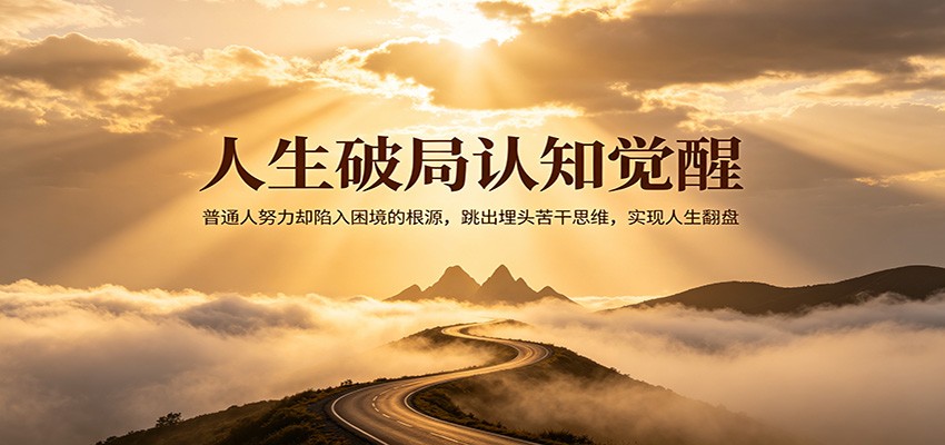 人生破局认知觉醒，普通人努力却陷入困境的根源，跳出埋头苦干思维，实现人生翻盘-百盟网