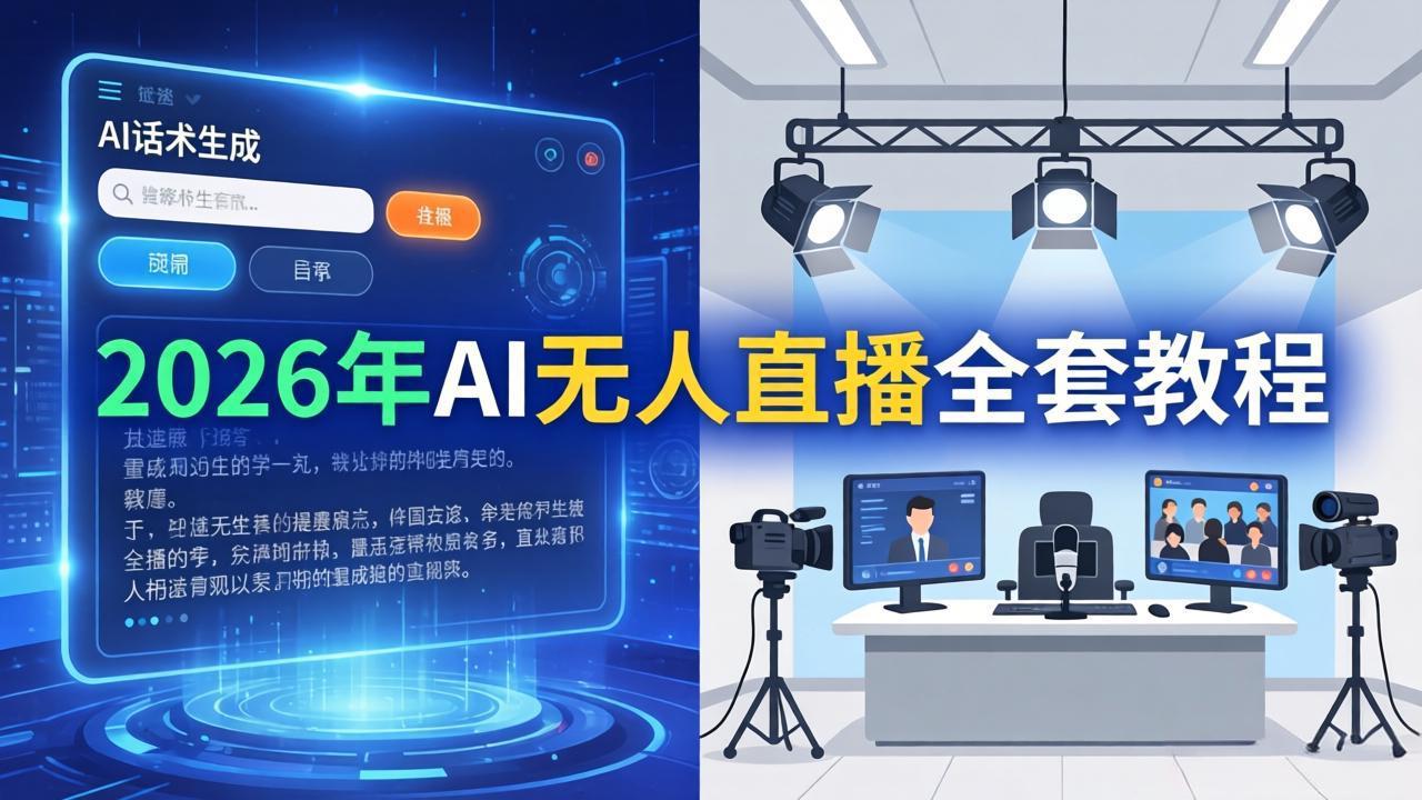 2026年AI无人直播全套教程：OBS安装+软件配置+直播间搭建+话术生成+一键开播实操-百盟网