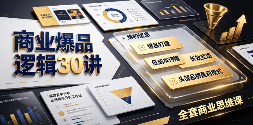 商业爆品逻辑30讲｜拆解各行各业头部品牌盈利模式，吃透爆品打造、低成本传播、长效变现全套商业思维课-百盟网