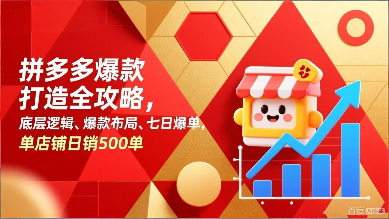 拼多多爆款打造全攻略，底层逻辑、爆款布局、七日爆单，单店铺日销500单-百盟网
