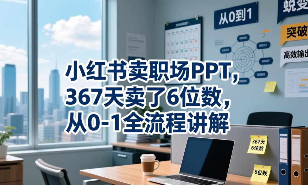 小红书卖职场PPT，367天卖了6位数，从0-1全流程讲解-百盟网