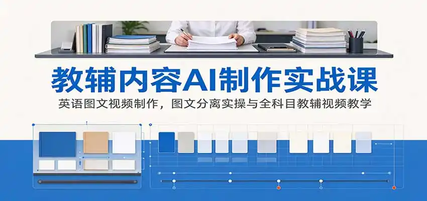 AI制作教辅内容实战课：英语图文视频制作，图文分离实操与全科目教辅视频教学-百盟网