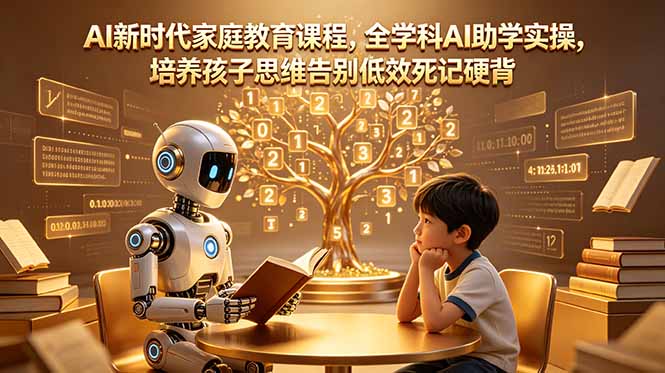 AI新时代家庭教育课程，全学科AI助学实操，培养孩子思维告别低效死记硬背-百盟网