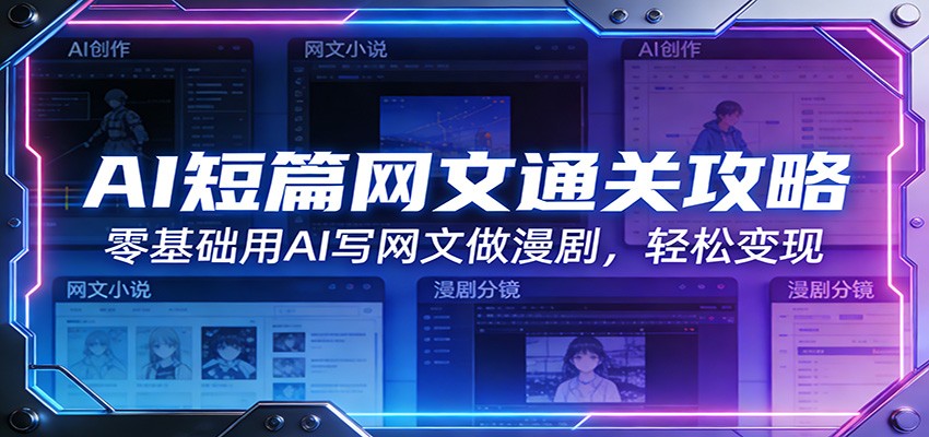 AI短篇网文通关攻略：零基础用AI写网文做漫剧，轻松变现-百盟网