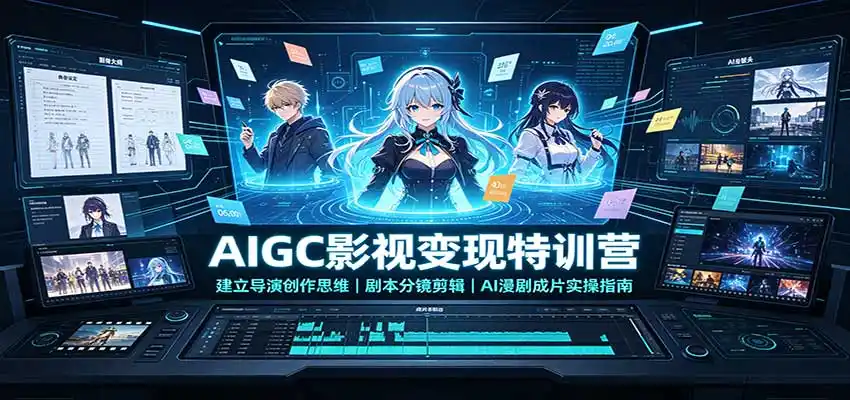 AIGC影视变现特训营:建立导演创作思维,剧本分镜剪辑,AI漫剧成片实操指南-百盟网
