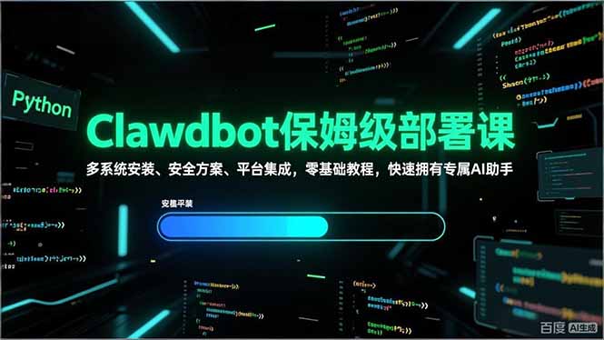 Clawdbot保姆级部署课，多系统安装、安全方案、平台集成，零基础教程，快速拥有专属AI助手-百盟网