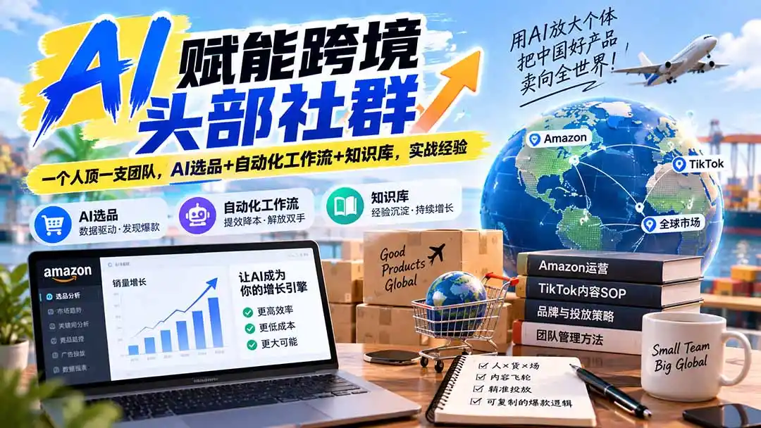 AI赋能跨境头部社群-更新9月：一个人顶一支团队，AI选品+自动化工作流+知识库，实战经验-百盟网