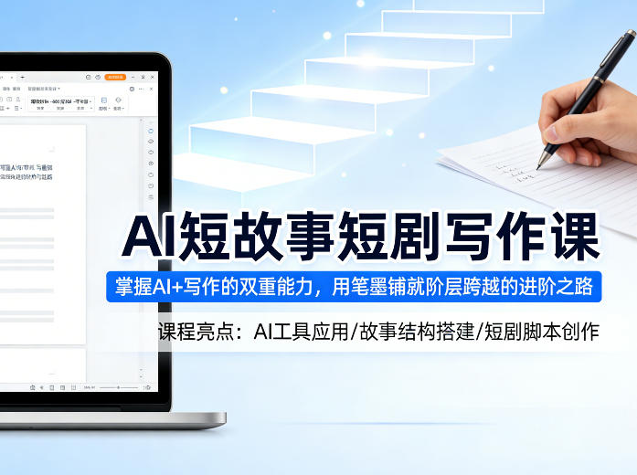 AI短故事短剧写作课，掌握AI+写作的双重能力，用笔墨铺就阶层跨越的进阶之路-百盟网