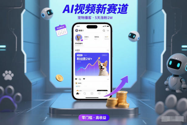 AI视频新赛道，宠物播客仅注册5天涨粉2W，收益非常可观-百创网