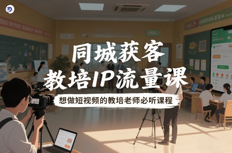 同城获客，教培IP流量课，想做短视频的教培老师必听课程-百创网
