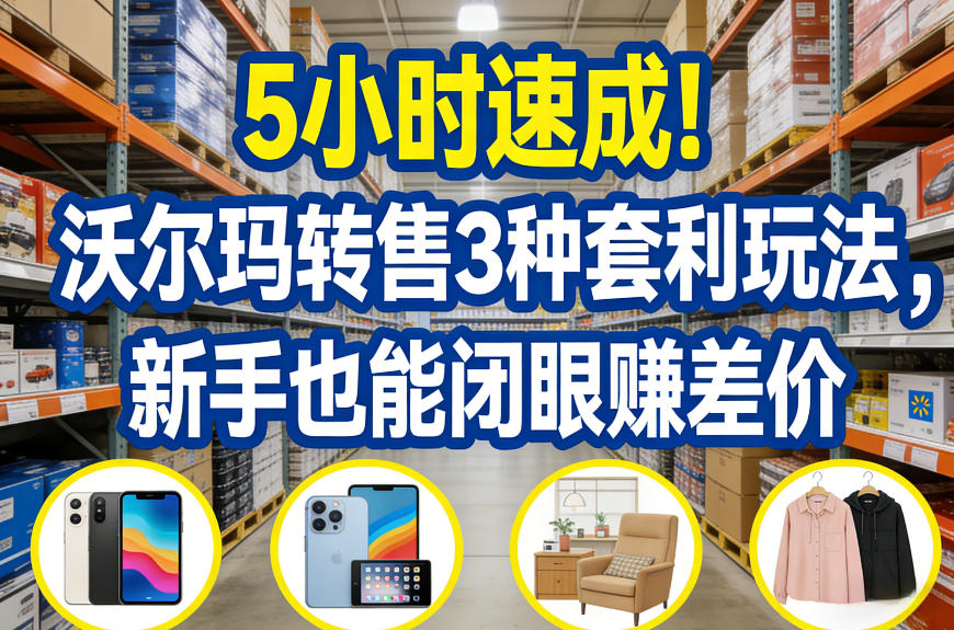 5小时速成！沃尔玛转售3种套利玩法，新手也能闭眼賺差价-百盟网