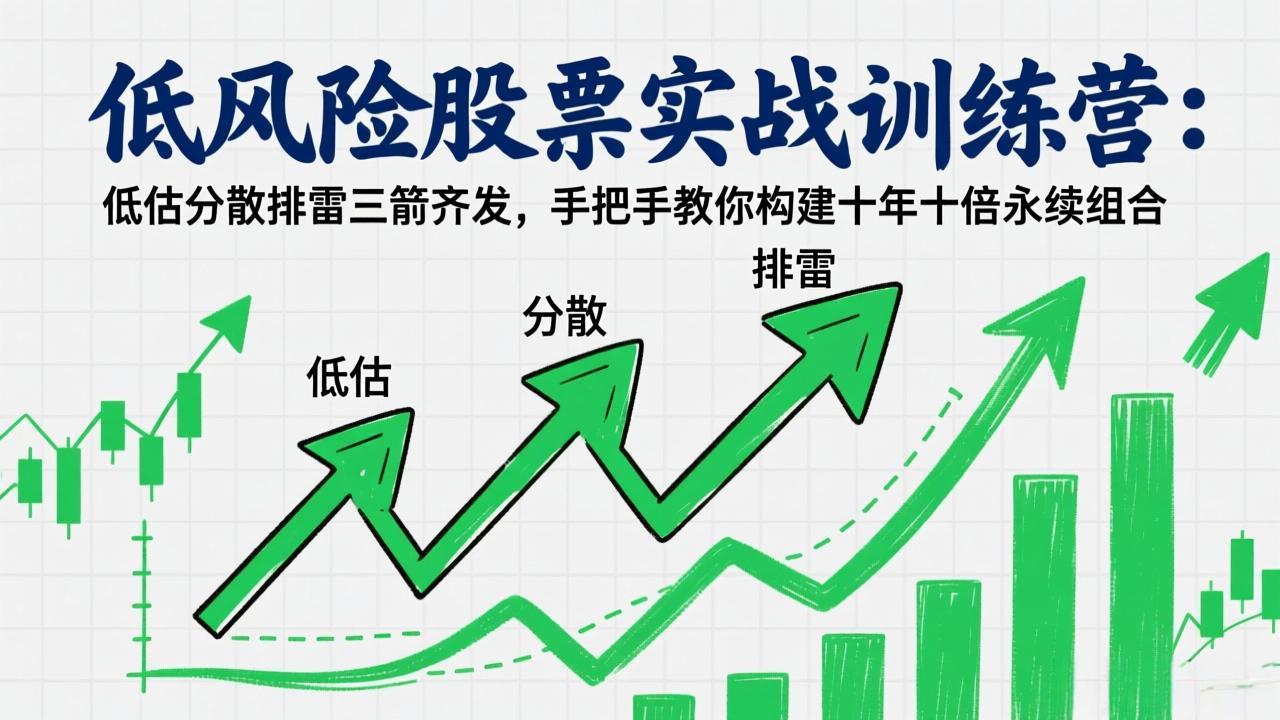 低风险股票实战训练营：低估分散排雷三箭齐发，手把手教你构建十年十倍永续组合-百盟网